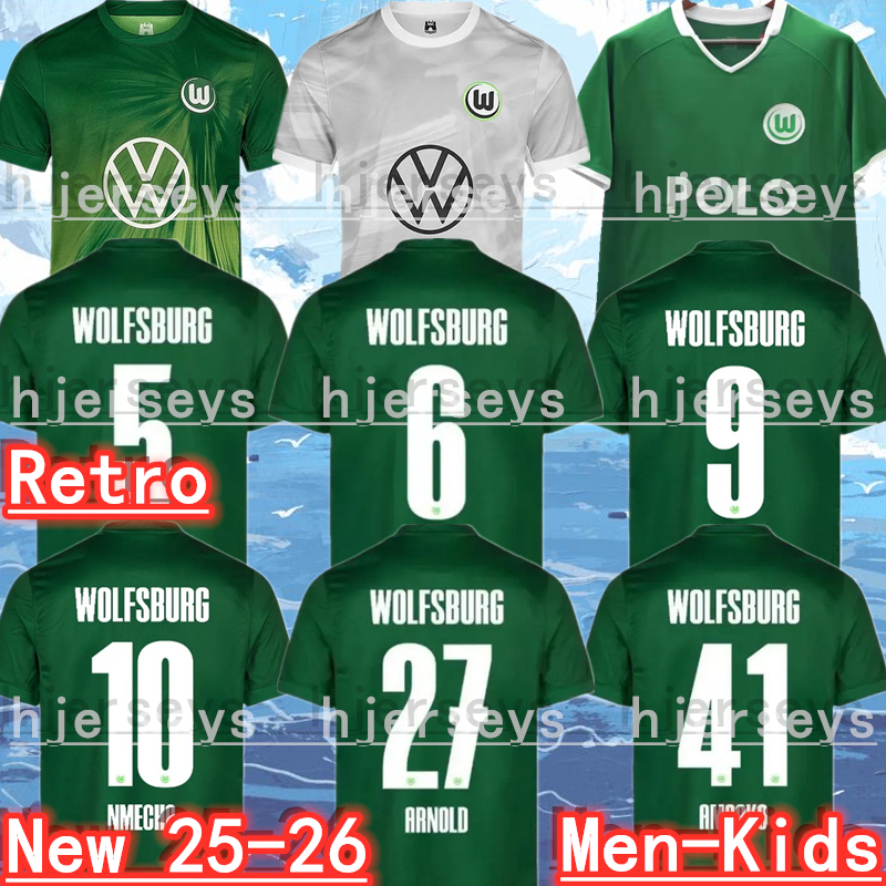 4XL 24/25/26 Wolfsburg soccer jerseys 08 09 Home AMOURA WIND TIAGO TOMAS WIMMER NMECHA SKOV OLSEN BEHRENS KAMINSKI ARNOLD men kids kit socks 2008 retro football shirts