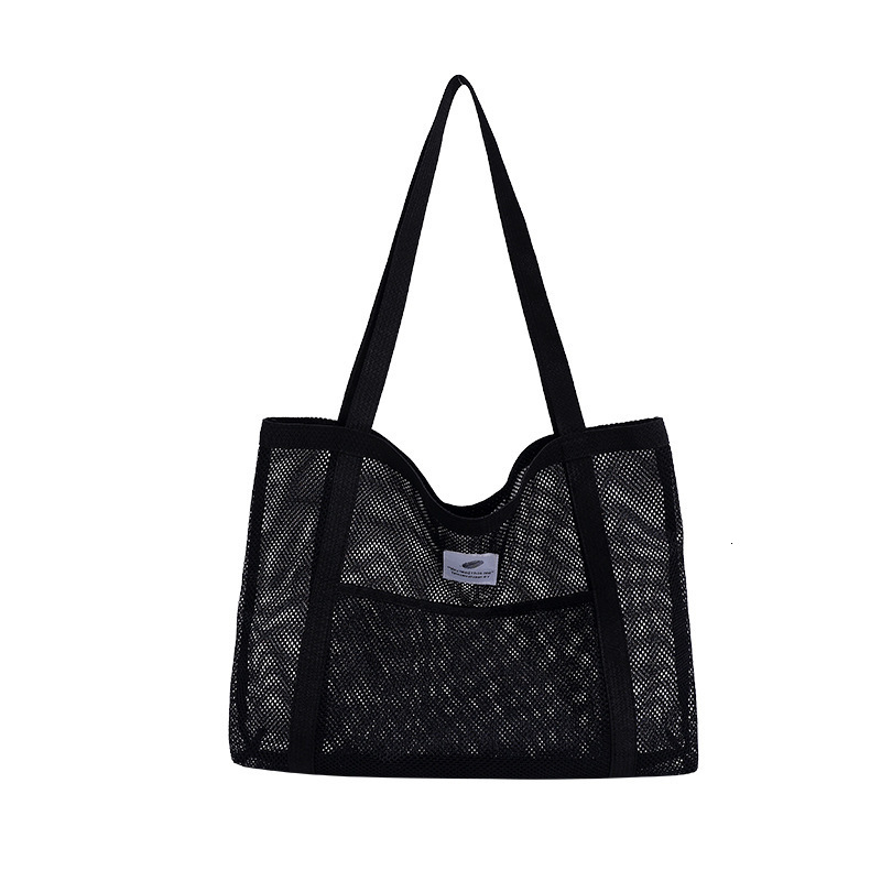 Free shipping 2025 new designer bag Handbag Transparent Shopping Swimming Nylon Mesh Fitness Large Capacity Shoulder Bag for Women