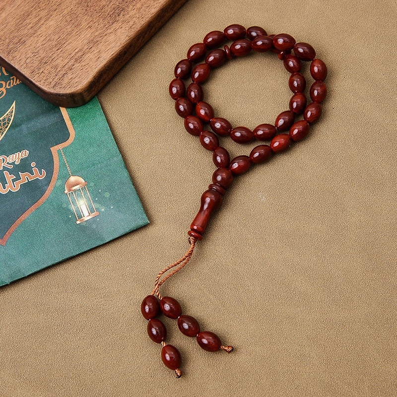 33 Muslim Tabiha Islamic daily prayer beads, straight hair