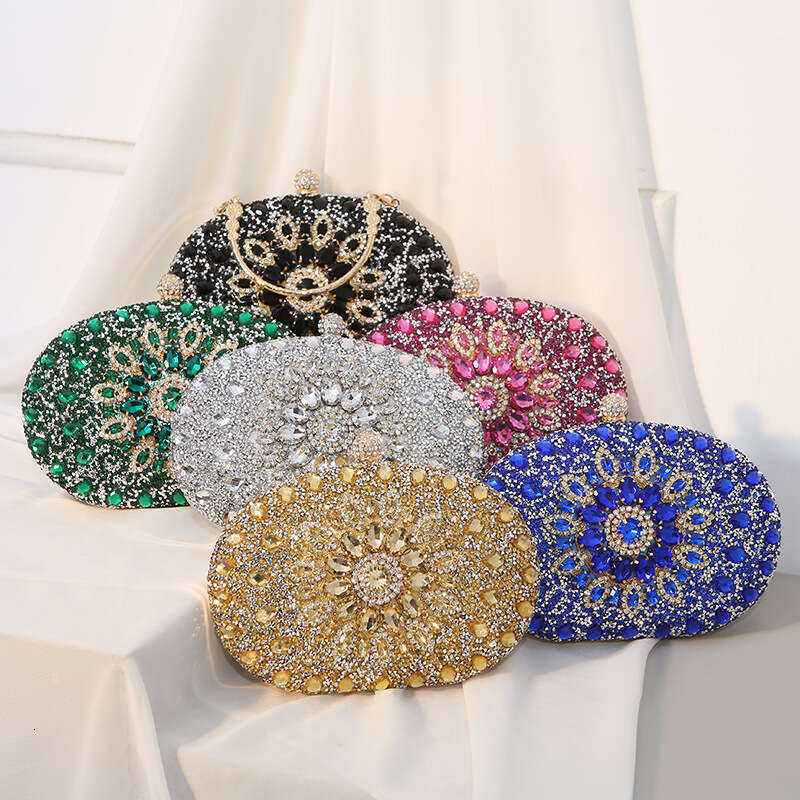 2025 European and American Alloy Flower Dia Inlaid Bag Celebrity Dress Banquet Handbag Female Temperament Versatile New Trendy Ins