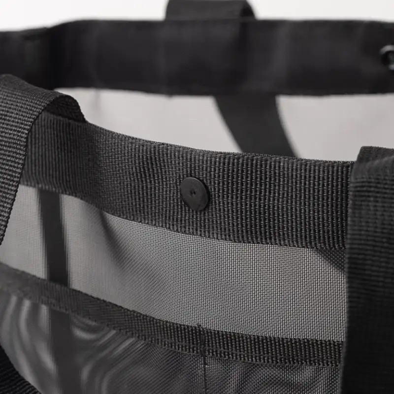 Large Capacity Mesh Beach Bag Travel Swimming Fitness Grooming Breathable Storage Nylon Tote 250514