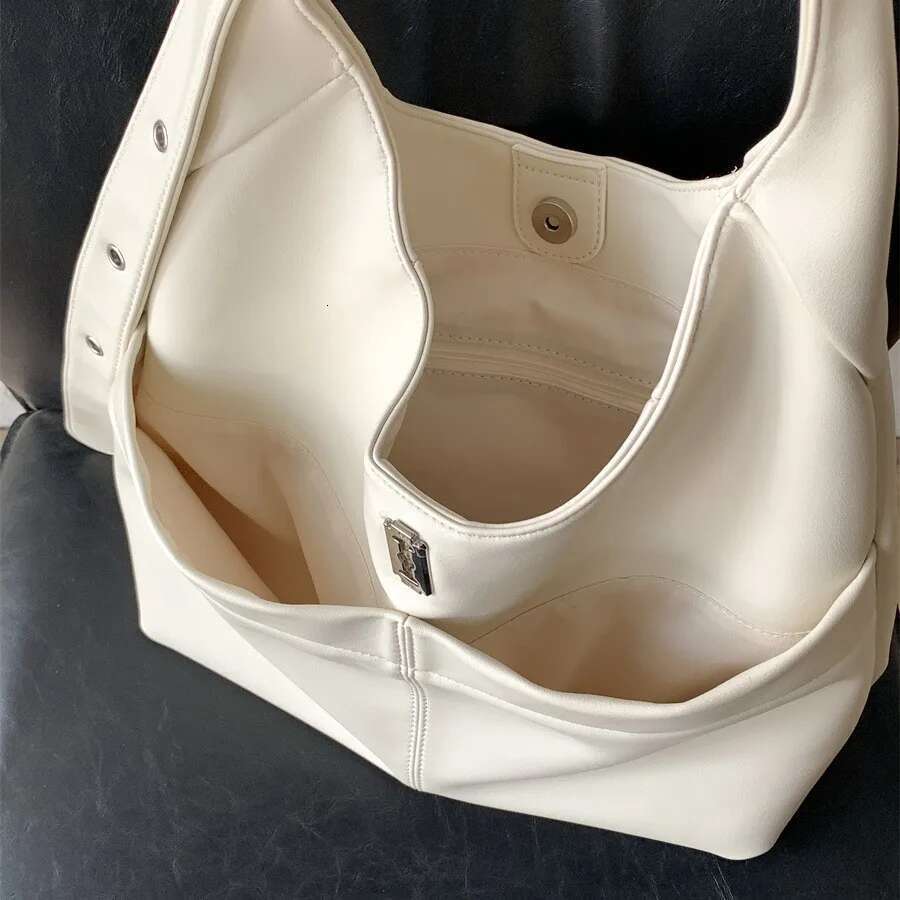 Simple Soft PU Leather Vintage Casual Tote 2025 Women's Large Capacity Shoulder Female Daily Work Commuting Bag Bolsos