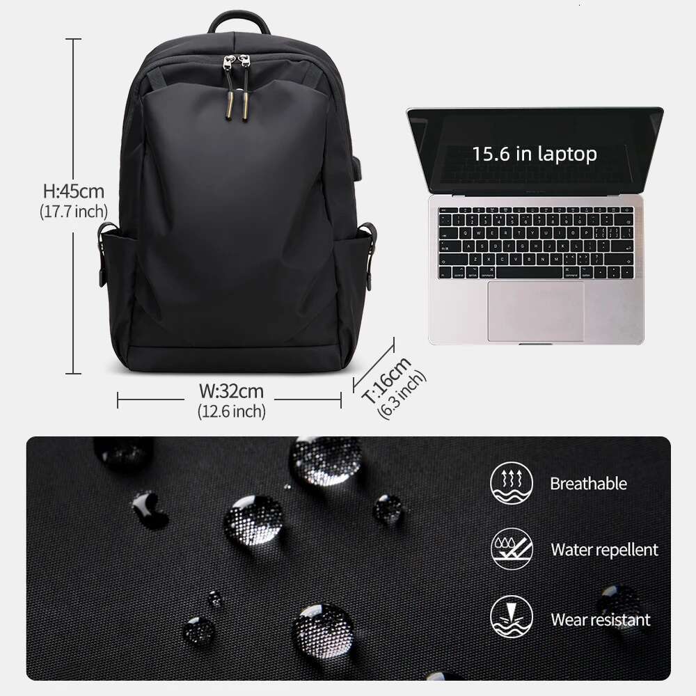 Heroic Knight Men's Business 15.6 Inch Laptop Casual Fashion Travel Backpack Waterproof College Mochila