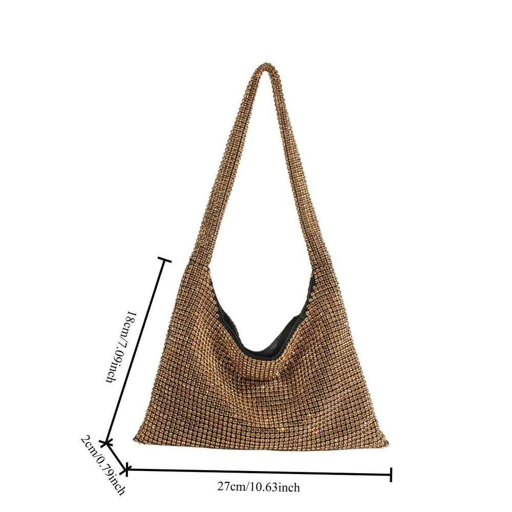 Rhinestone Women's Shining Clutch Purse Large Capacity Party Bag Versatile Evening Handbag for Wedding Prom Dinner