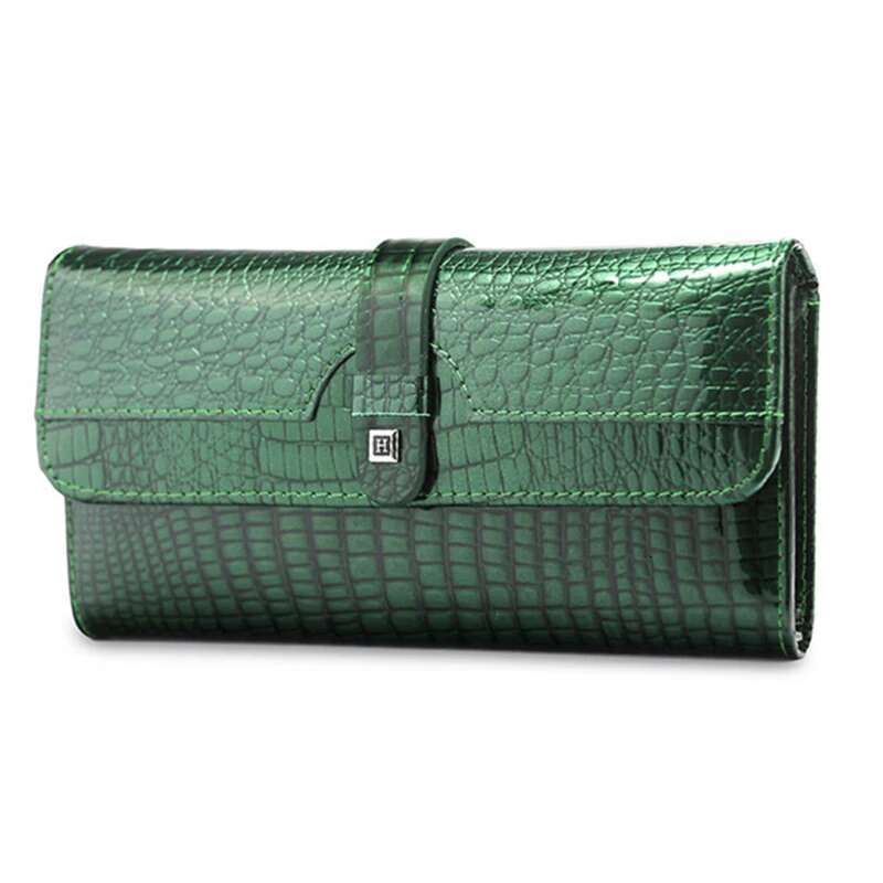 Fashion Women's Genuine Leather Handbags Women Designer WalletsShiny Long Purses 2022 Ladies Elegant Clutch Bag