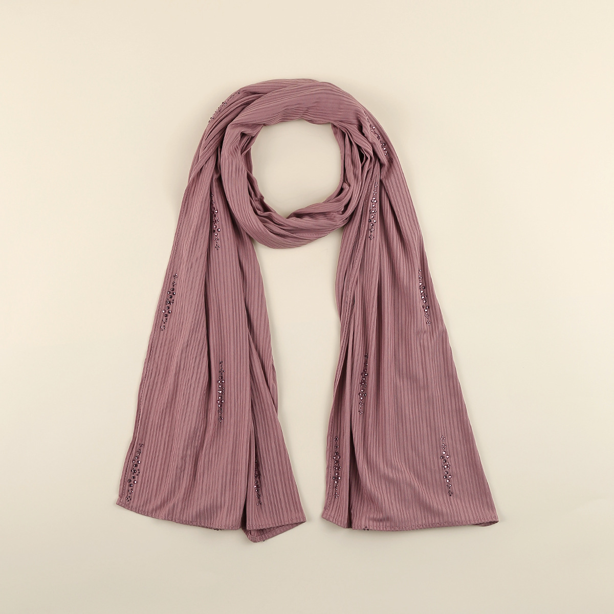 K717 M427-7 monochrome foreign trade knitted cotton hot diamond root color long scarf scarf head cover ethnic style solid color