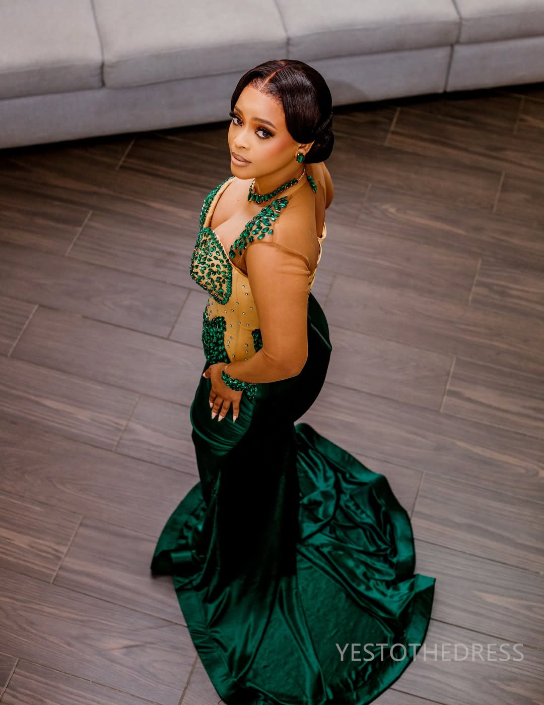 2025 Aso Ebi Plus Size Prom Dress Mermaid Prom Dresses Evening Formal Gowns Beaded Illusion Rhinestones Birthday Dress Second Reception Gowns For Blac