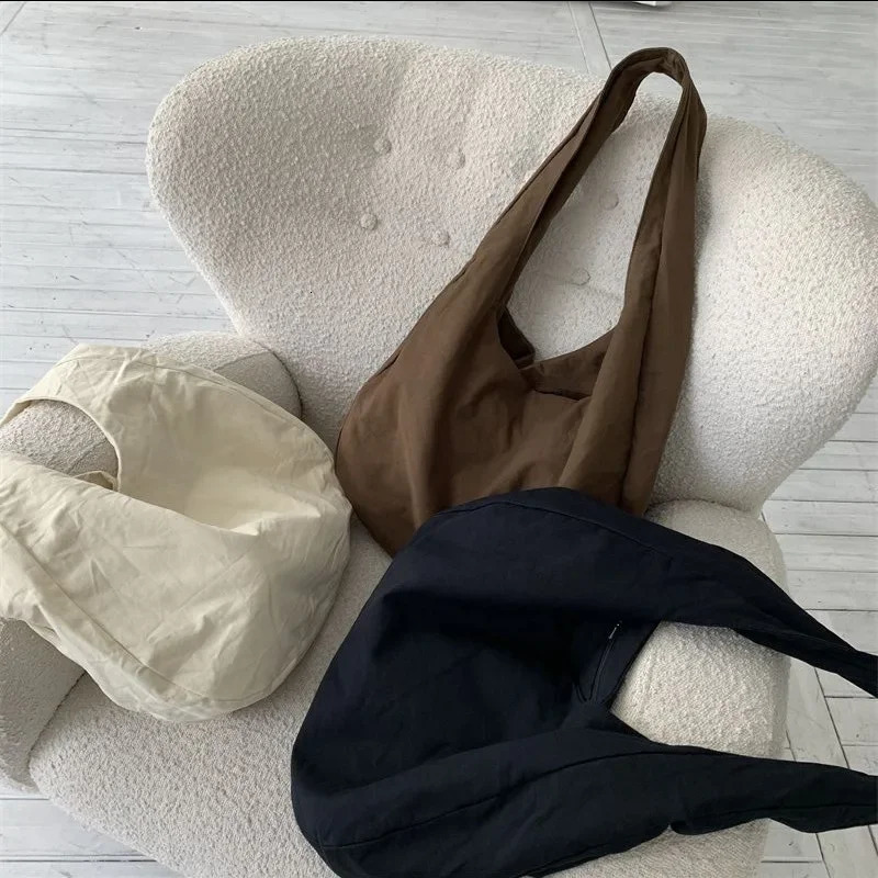 Women Canvas Crossbody Bag Oblique Cross Single Backpack Large Capacity Shoulder Retro Dumpling Hobos 250514