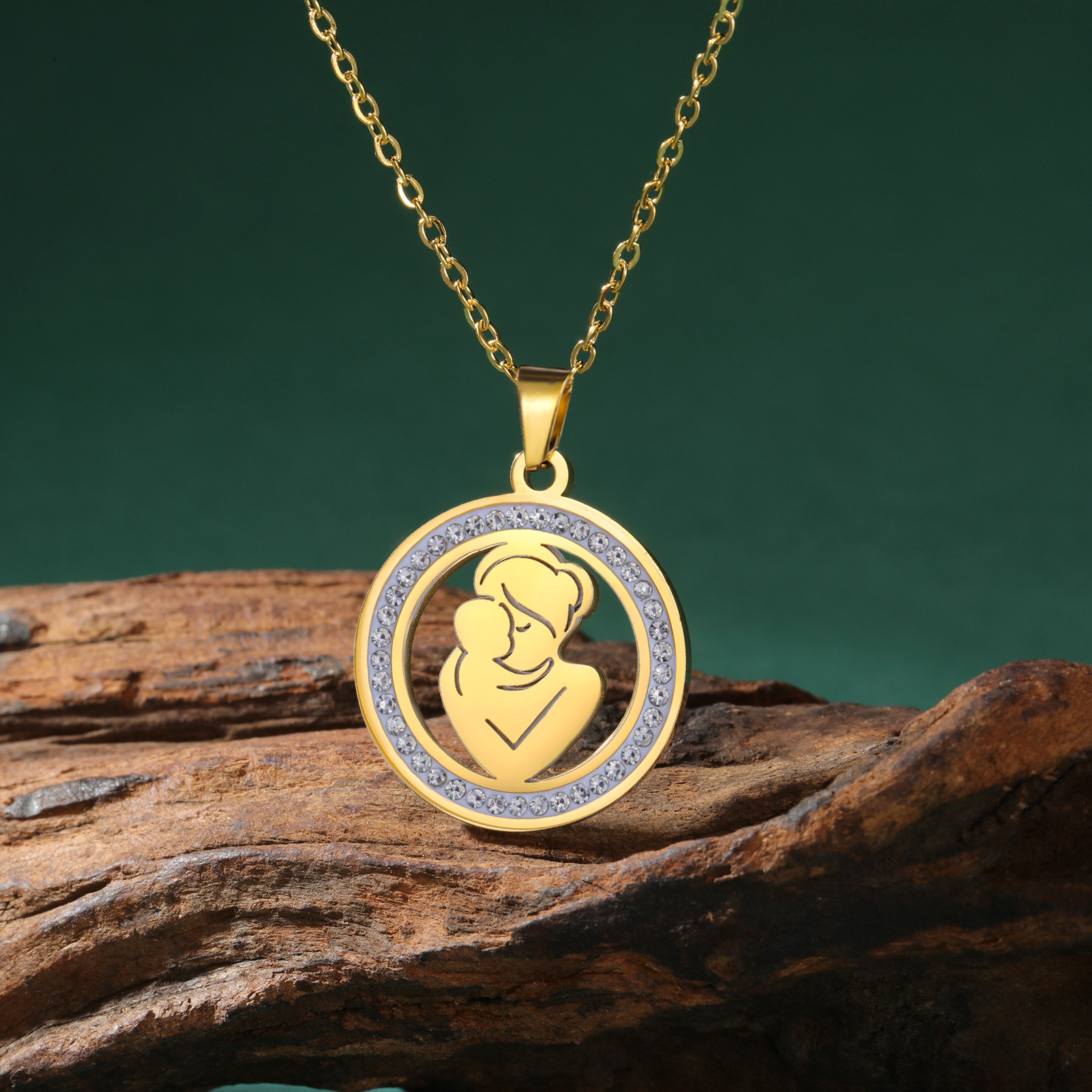 Mama Baby Love Necklace 18k Gold Plated Zircon Diamond Necklaces Mother Daughter Necklace Mama Mommy Birthday Gifts Fine Jewelry Anniversary Birthday 