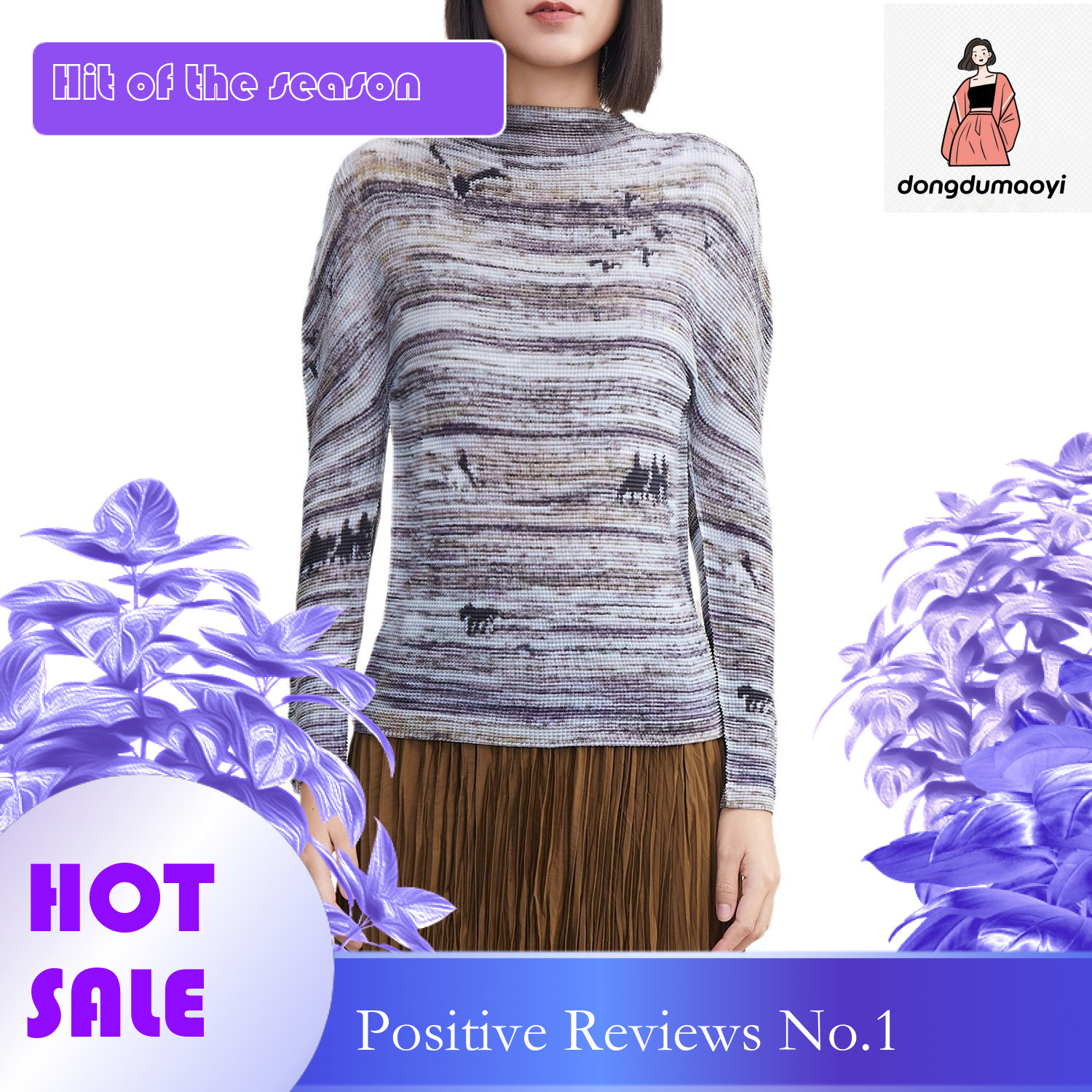 dongdumaoyi Half high collar base shirt for women in spring and autumn, three mansions new style, pleated elastic slim fit, inner layer, slimming effe