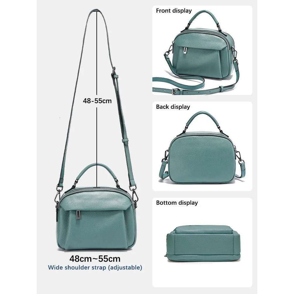 Zency 2025 New Genuine Leather Women's Shoulder Simple Cowhide Ladies Handbag Satchel Bag Female Commuter Shopping Daily Bag