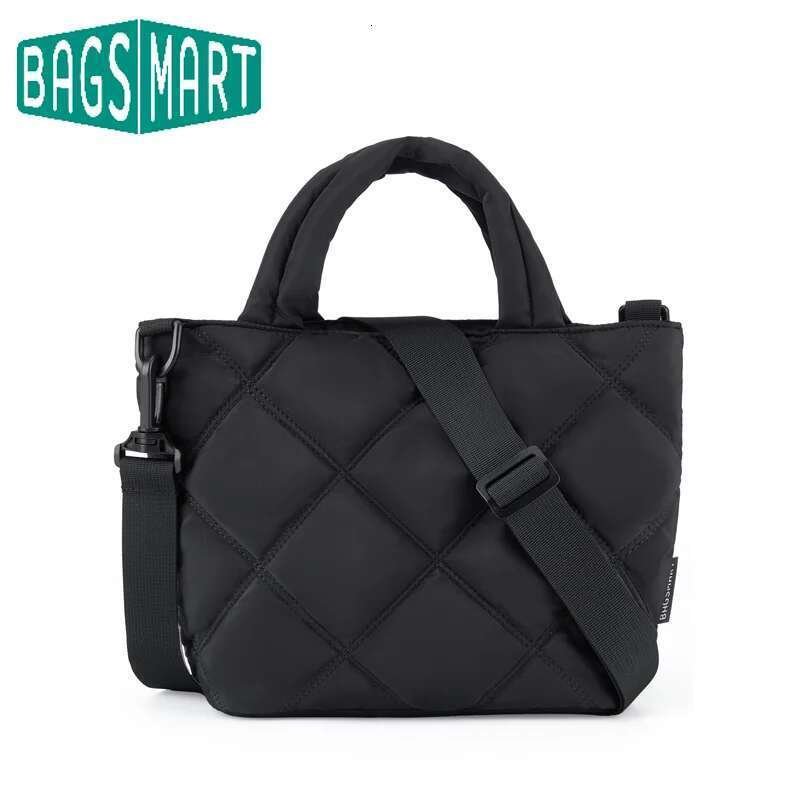 BAGSMART Puffy Mini Tote Quilted Grid Shoulder Bag Small Purse Handbag Organizer Crossbody Bags For Women