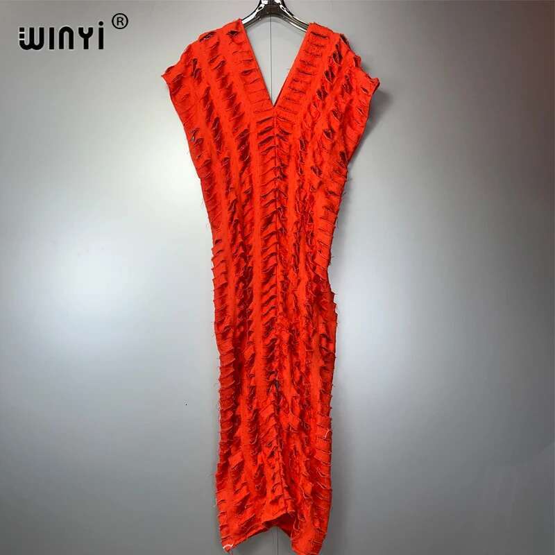 WINYI Summer Original Openwork Loose Denim Jumpsuit Fashion Cover Up
