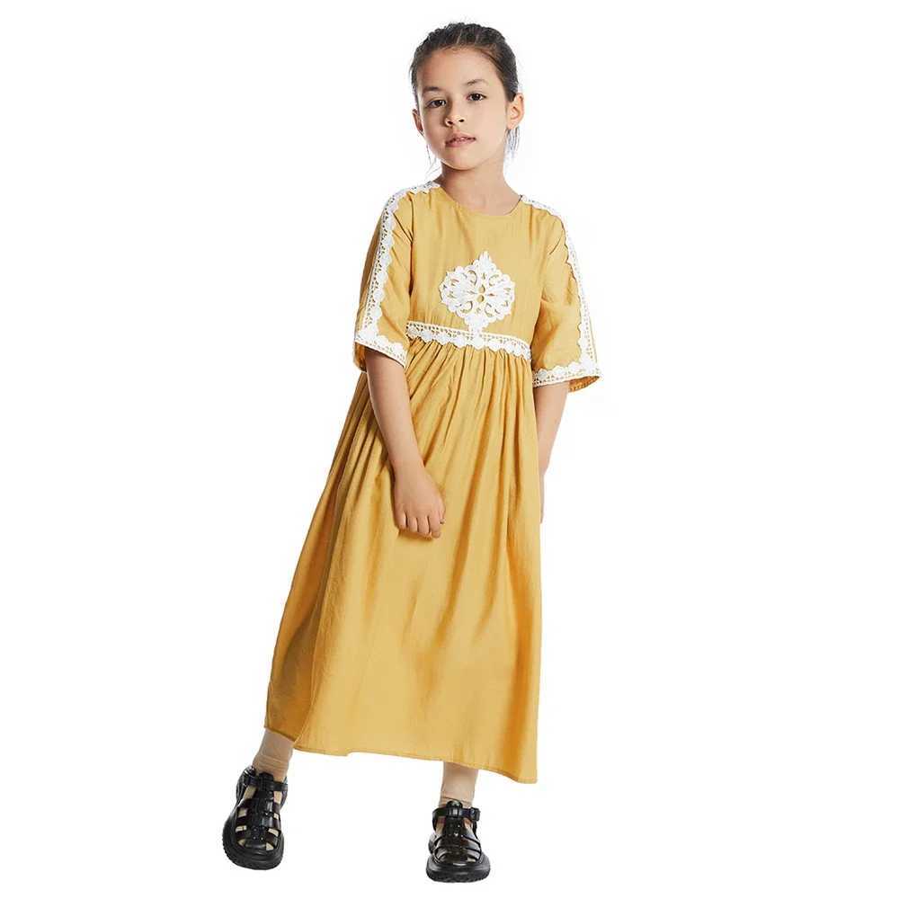 Eid Muslim Kids Girls Maxi Dress Ramadan Islamic Children Clothing Marocain Jalabiya Kaftan Dubai Turkey Abaya Arabic Robe Gown X250514