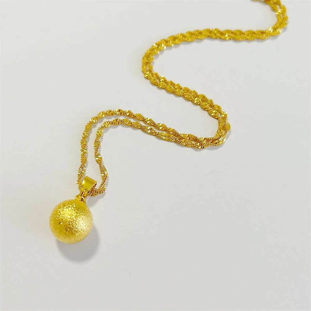 Gold Color Jewelry Sets For Women Big Buddha Bead Pendant Necklace Stud Earring 2Pcs Set Trendy Jewellery Accessories Bijoux