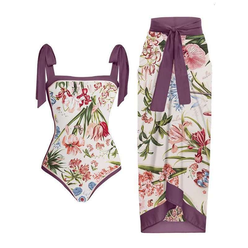 Swimsuit for women European and American one-piece retro swimsuit selling hot item a h k set 2025 temperament versatile new trend clothing ins
