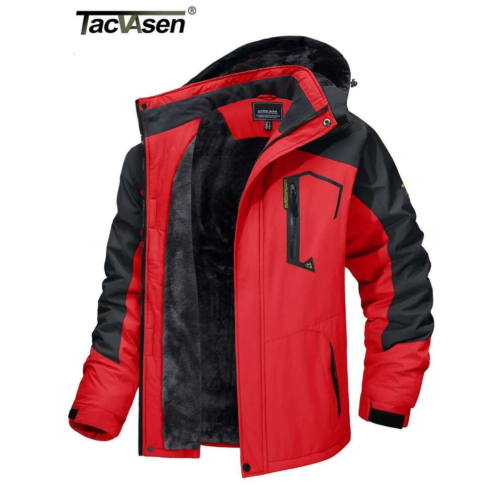 TACVASEN Fleece Lining Mountain Mens Hiking Jackets Outdoor Removable Hooded Coats Ski Snowboard Parka Winter Outwear Designer
