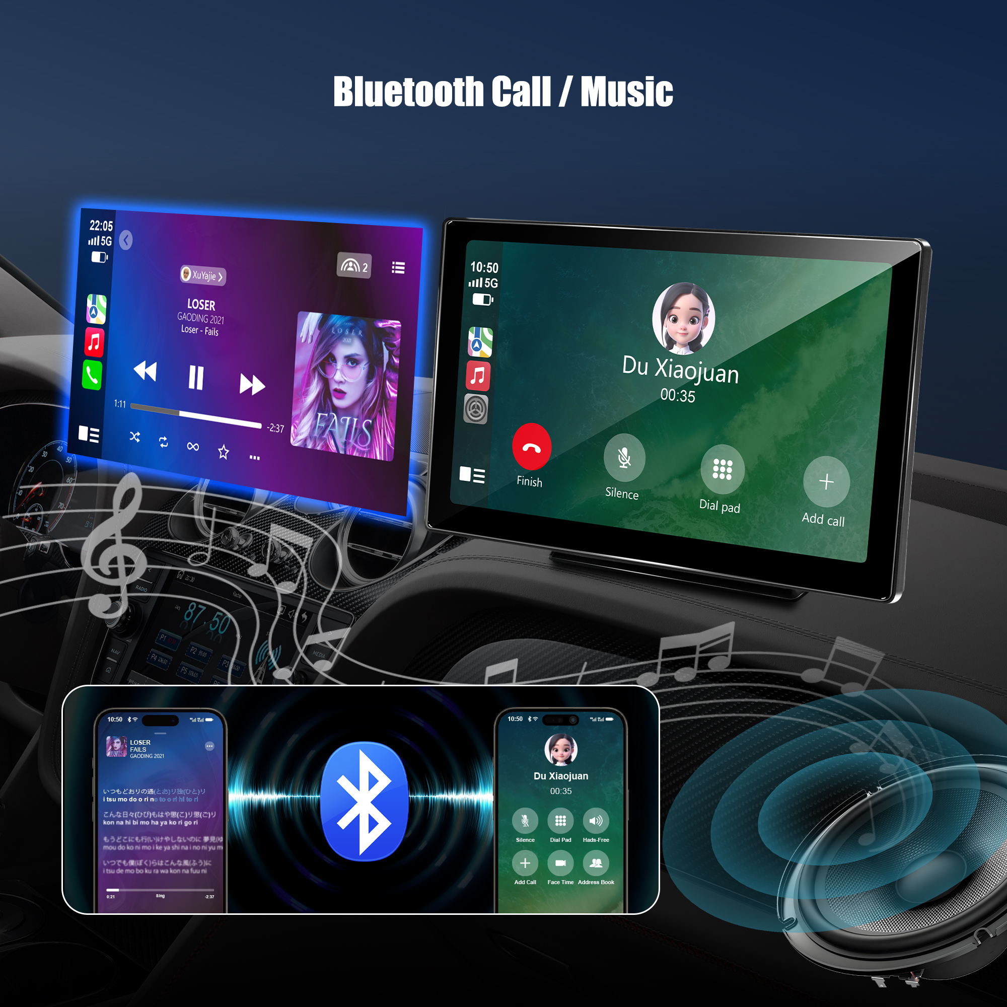 BY-CS91 9" In-Car Smart Display Wireless CarPlay/Android Auto Apple Screen Mirroring navigation multimedia car screen manufacturer supplier OEM