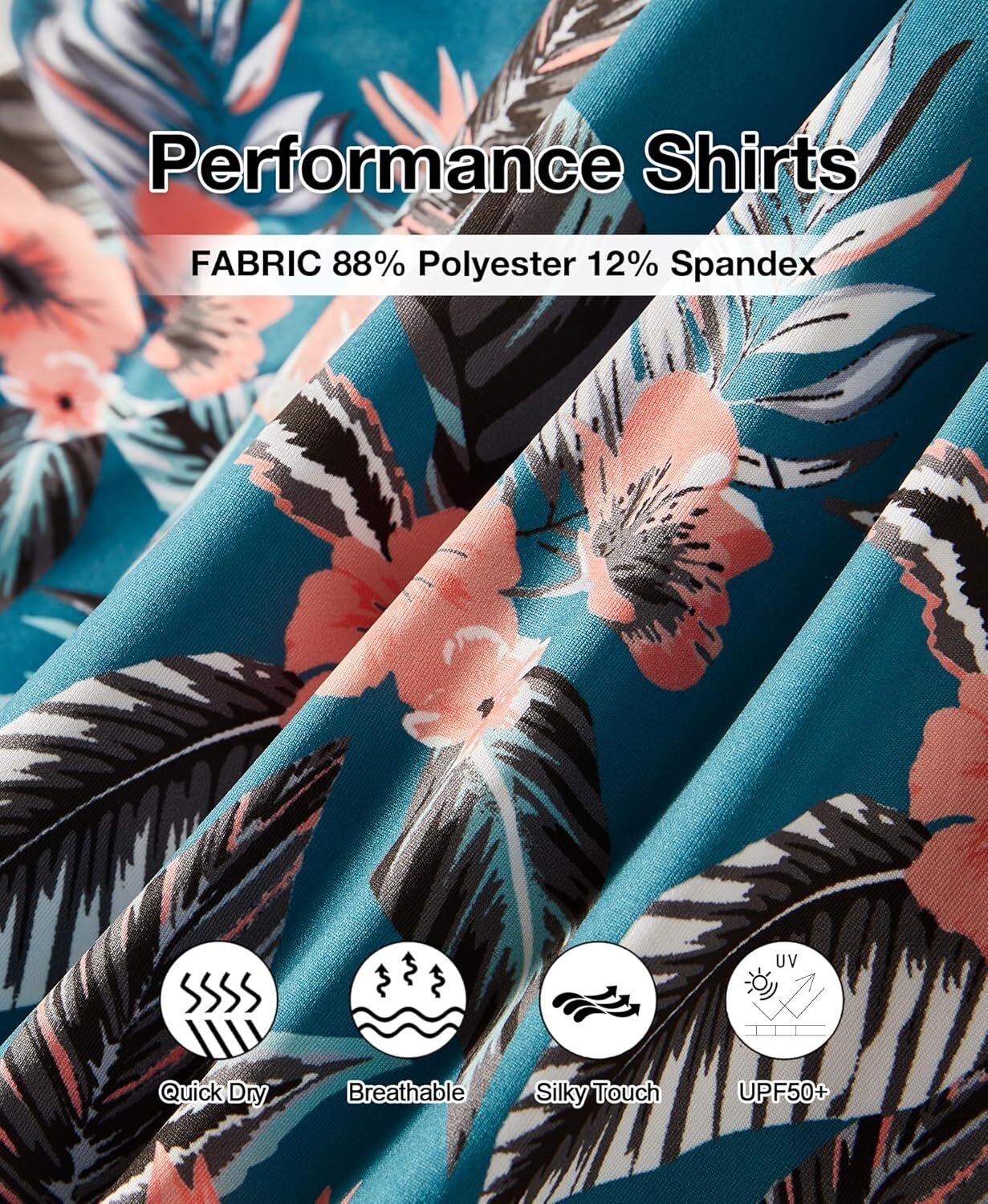 Mens Polo shirt Men's Golf Polo Shirts Short Sleeve Moisture Wicking Hawaiian Tropical Polos Performance Golf Shirts for Men Dry Fit Polos shirts