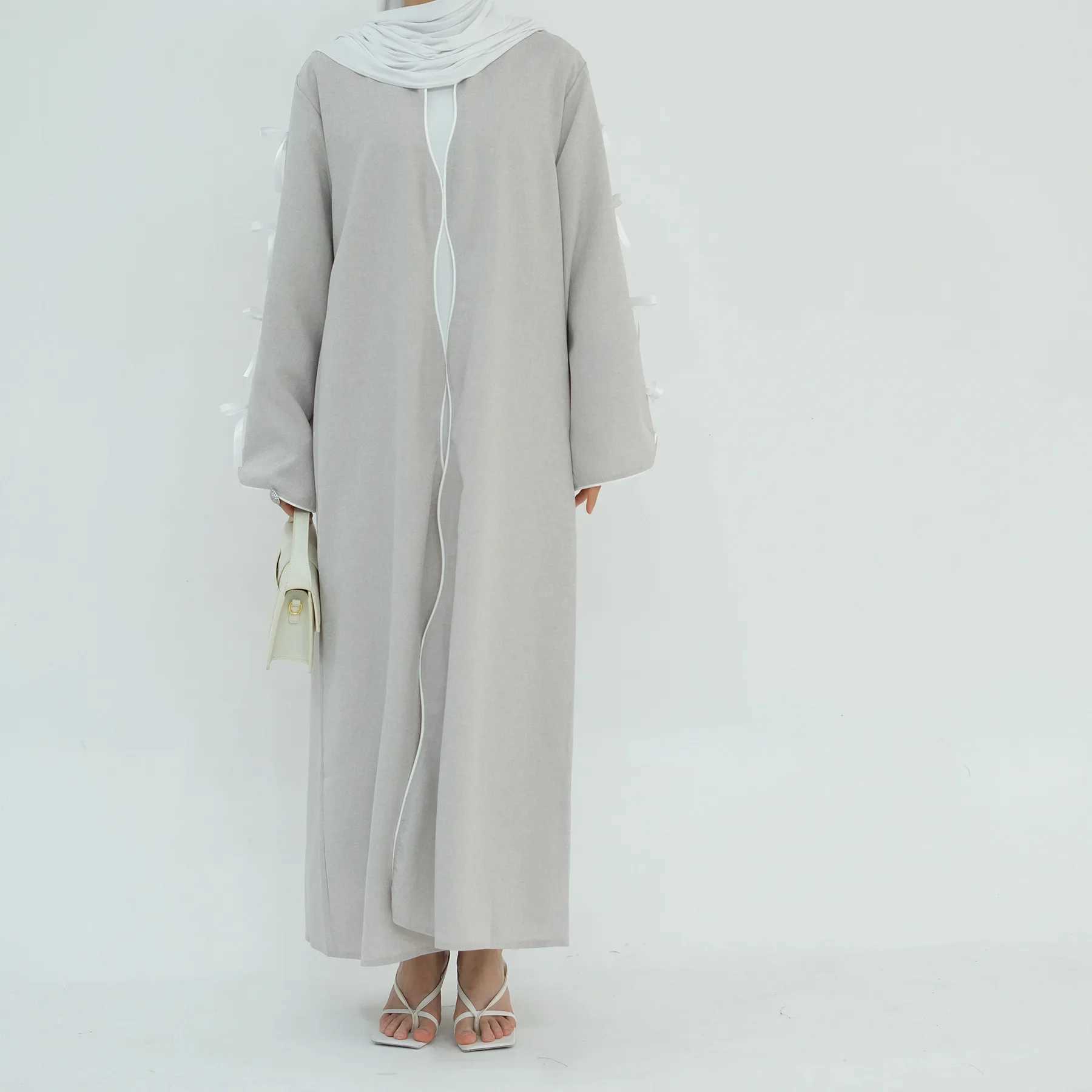 Eid Muslim Abaya Women Cardigan Jalabiya Morocco Party Dresses Dubai Abayas Kaftan Vestidos Arab Long Robe Bowknot Slve Abaya X250514