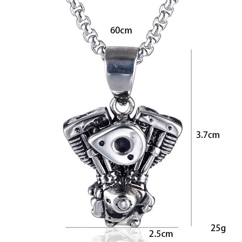 60cm Hip hop style, light luxury trend, high-quality lifestyle, fashionable dressing, retro fashion, cool engine necklace, collarbone chain