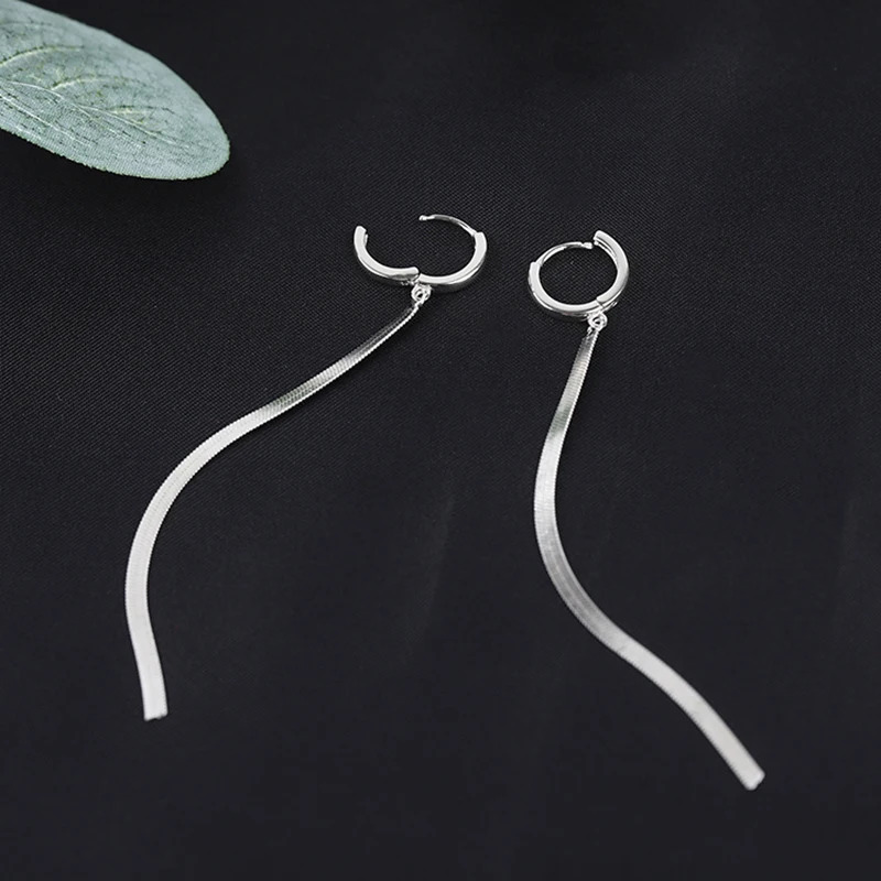 Fashion Stainless Steel Gold Color Long Tassel Earrings for Women Simple Geometric Unique Korean Earrings Wedding Jewelry Gifts 250513