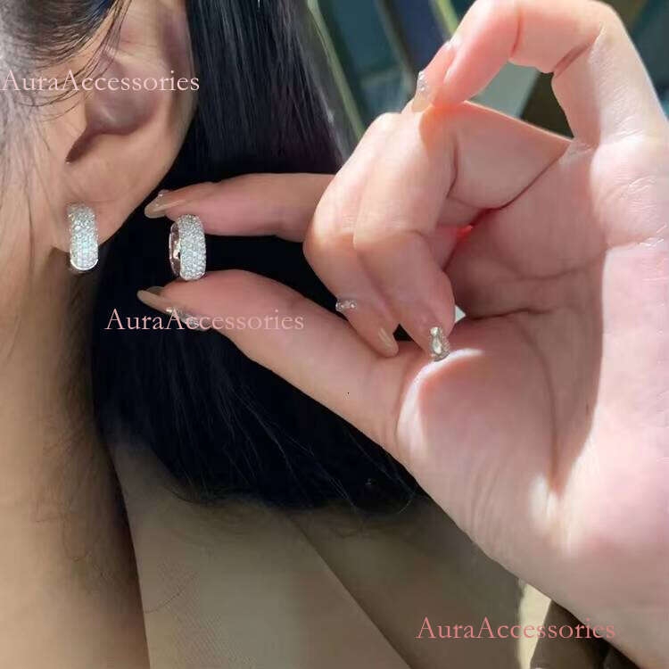 Amazing Gift 5 Rows Iced Out Moissanite Dias 10K Solid Gold Earring Cuffs Fine Jewelry Earrings Women