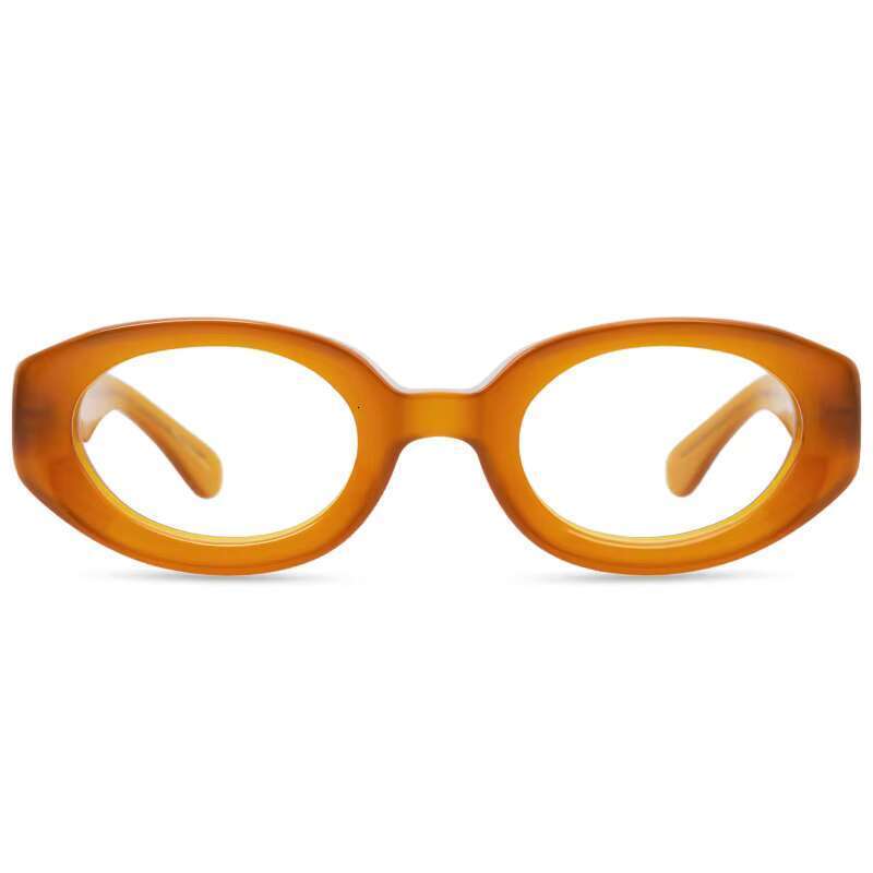 Classic Oval Glasses - Handmade Matte Acetate Fiber Frame with Bold Aesthetics