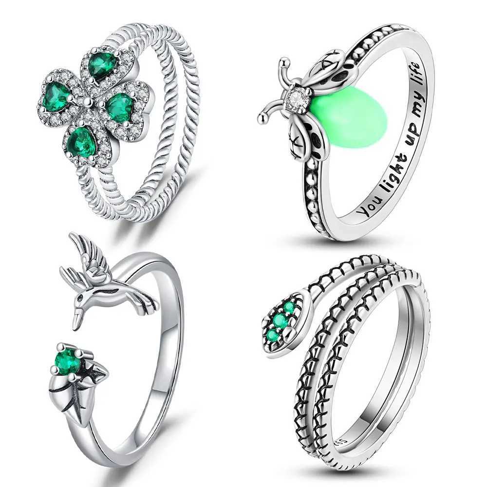 925 Sterling Silver Lucky Unicorn - Rings Sparkling Luminous Firefly Ring For Women Wedding Ring Jewelry GiftXJ250514