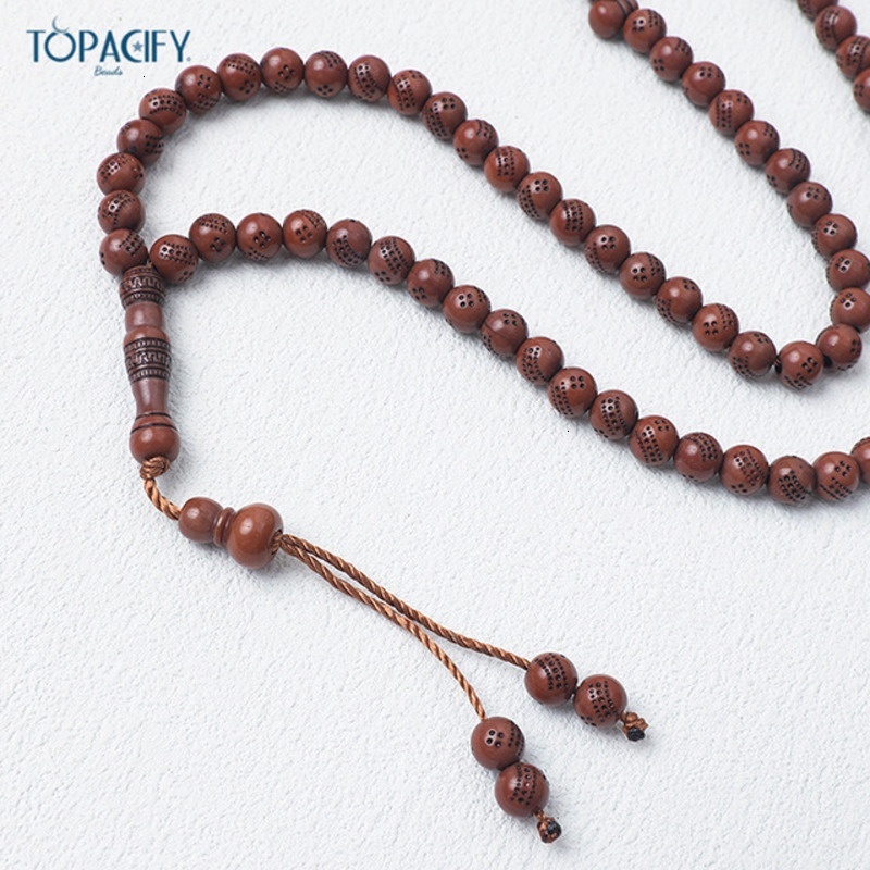99 8mm imitation wooden Muslim Arabic bracelet beads, prayer beads