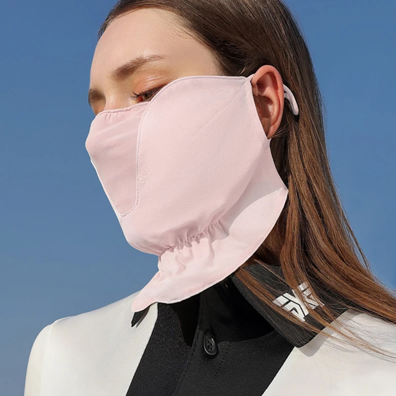 Summer Breathable Thin Chiffon Facial Sunscreen Mask Sports Cycling Driving UV Protection Ice Silk Adjustable Face Cover 250514