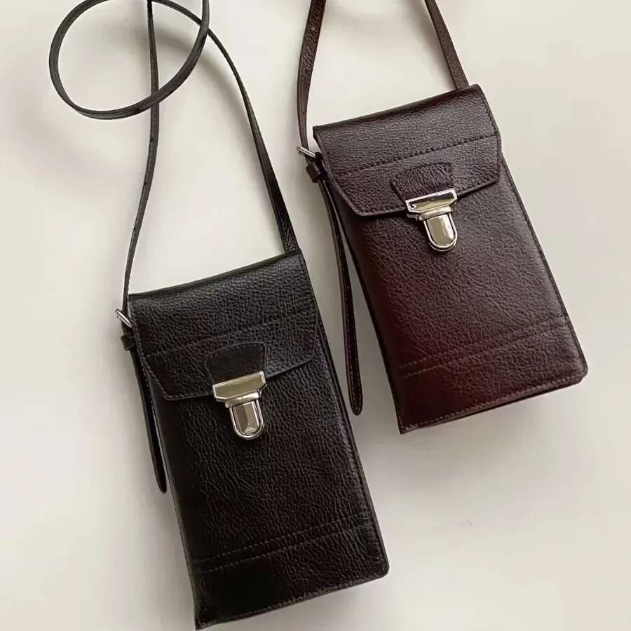 LEM New Gear Mobile Phone First Layer Cowhide Shoulder Backpack Card Messenger Brand Designer Bag