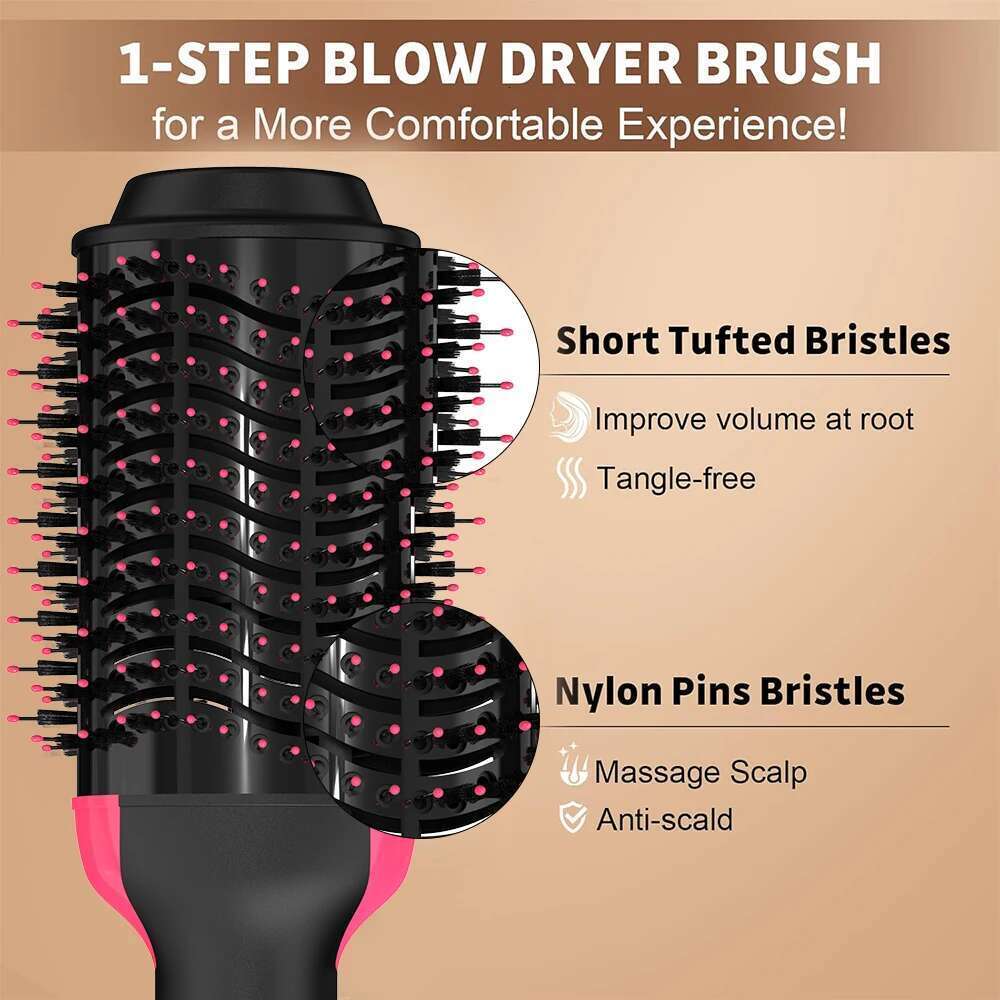 3IN1 Hot Air One-Step Styler and Blow Dryer Brush Professional Heating 1000W Straightener Hair Comb