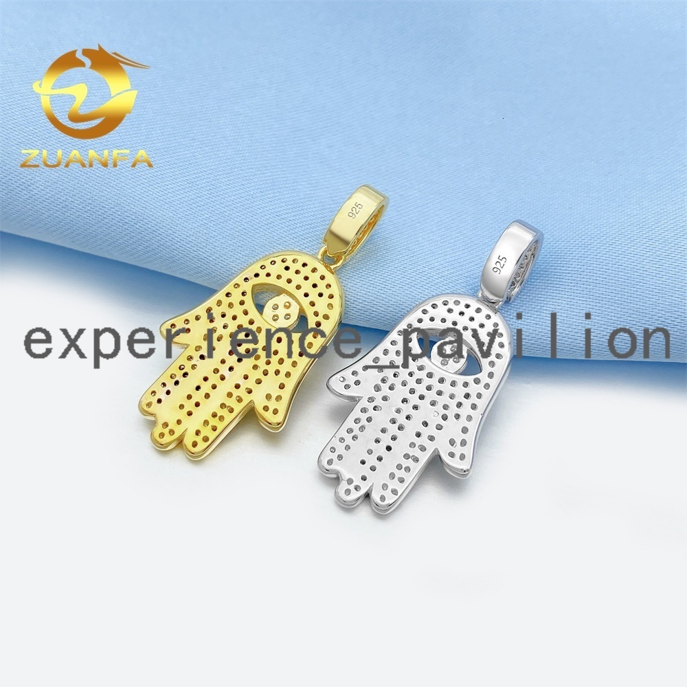 Wholesale Price RTS Silver Pendants Custom Hip Hop Iced Out Lab Diamond Vvs Moissanite Fine Jewelry Hand Pendant