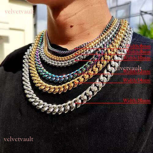 Men's Gold Cuban Link Chain Necklace Sier Bracelet & Anklet Set with Dia Iced Out Moissanite Pendant Hip Hop Style