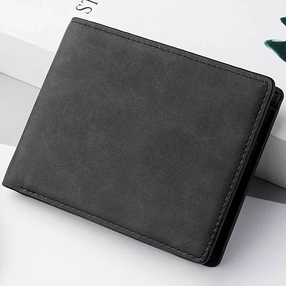 2025 New Men's Genuine PU Male Short Zipper Simple Soft Leather Light Money Clip Vintage Business Wallet Students