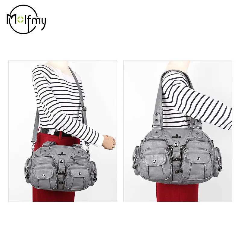 PU Lady Bag Wen Handbag Women Shoder Bag Soft Hobos Messenger Top-handle Handbag Sahel FrtPockets Purse Womens Bags Z250514