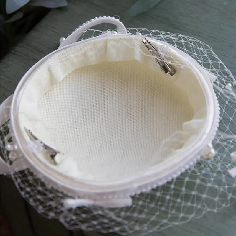 N5KB Elegant Veil Top Hats with Short Lace Elegant Wedding Po Performance 5.90In 250513