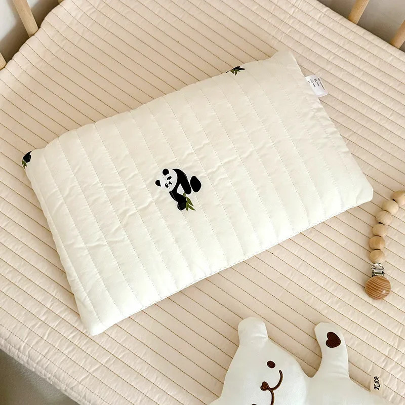 Baby Pillow Pure Cotton Quilted 6-18 Months Baby Low Pillow Spring and Summer Skin Friendly Breathable Detachable and Washable 250514