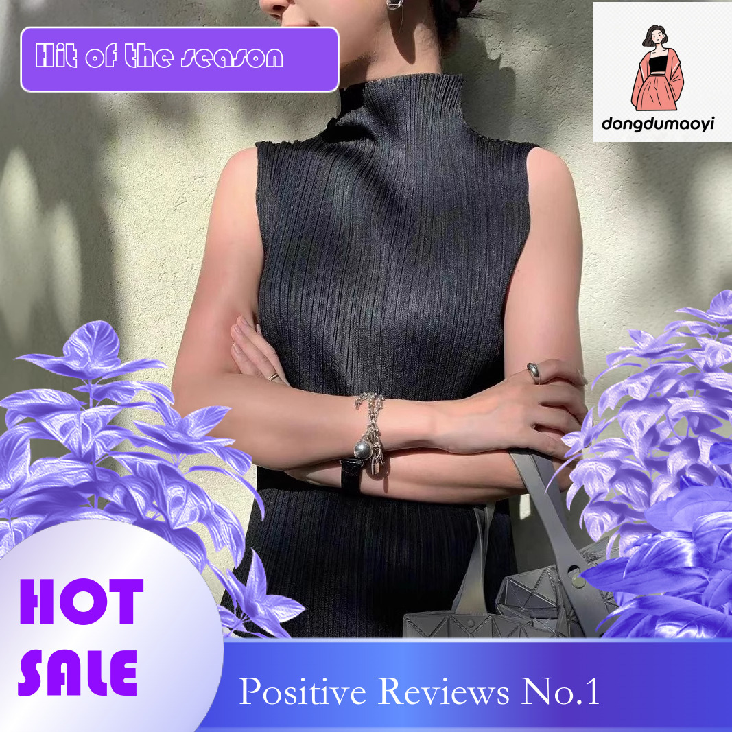 dongdumaoyi Three Mansion Design Feeling Small and Unique High necked Tank for Women's Summer Outwear T-shirt Bottom White Underlay Sleeveless Pl