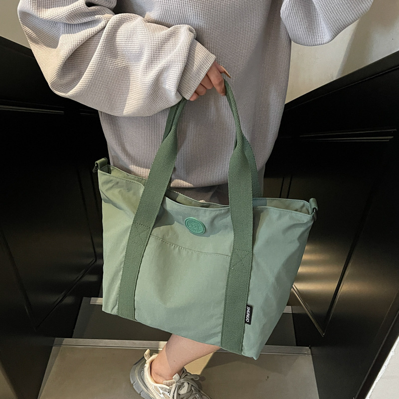Large capacity canvas women's spring and summer versatile 2025 new crossbody cloth bag, casual student class tote bag