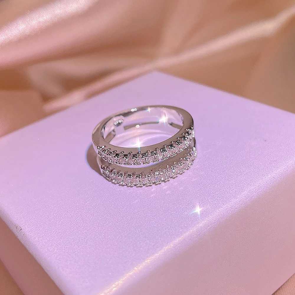 Elegant Female 925 Sterling Silver Big Water Drop Zircon Stone Ring Finger Rings for Women Promise Valentines Day GiftsXJ250514