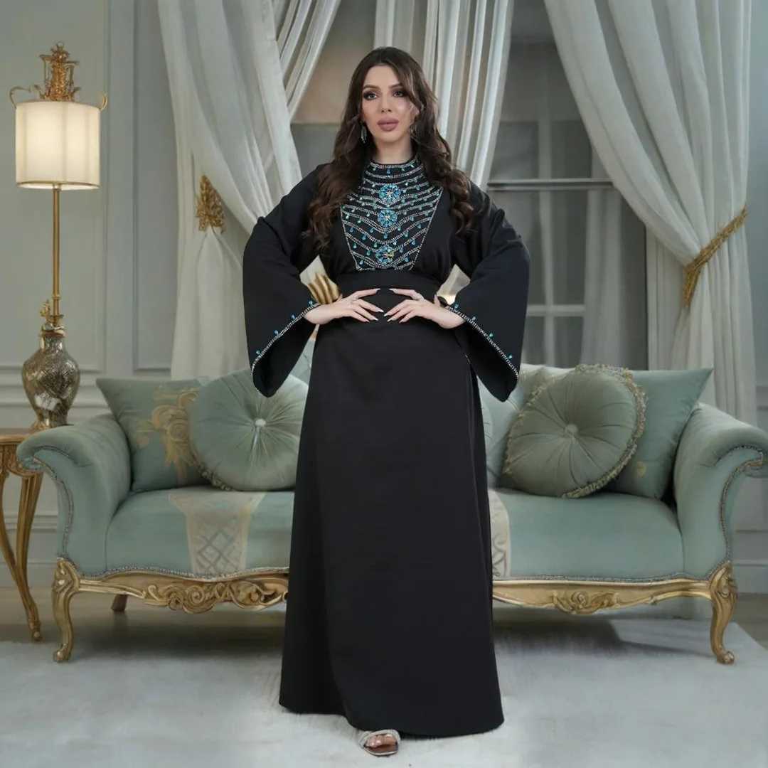 Elegant Dubai Luxury Diamonds Abaya Women Muslim Evening Party Dress Turkey Kaftan Eid Djellaba Ramadan Islam Jalabiya Vestidos X250514