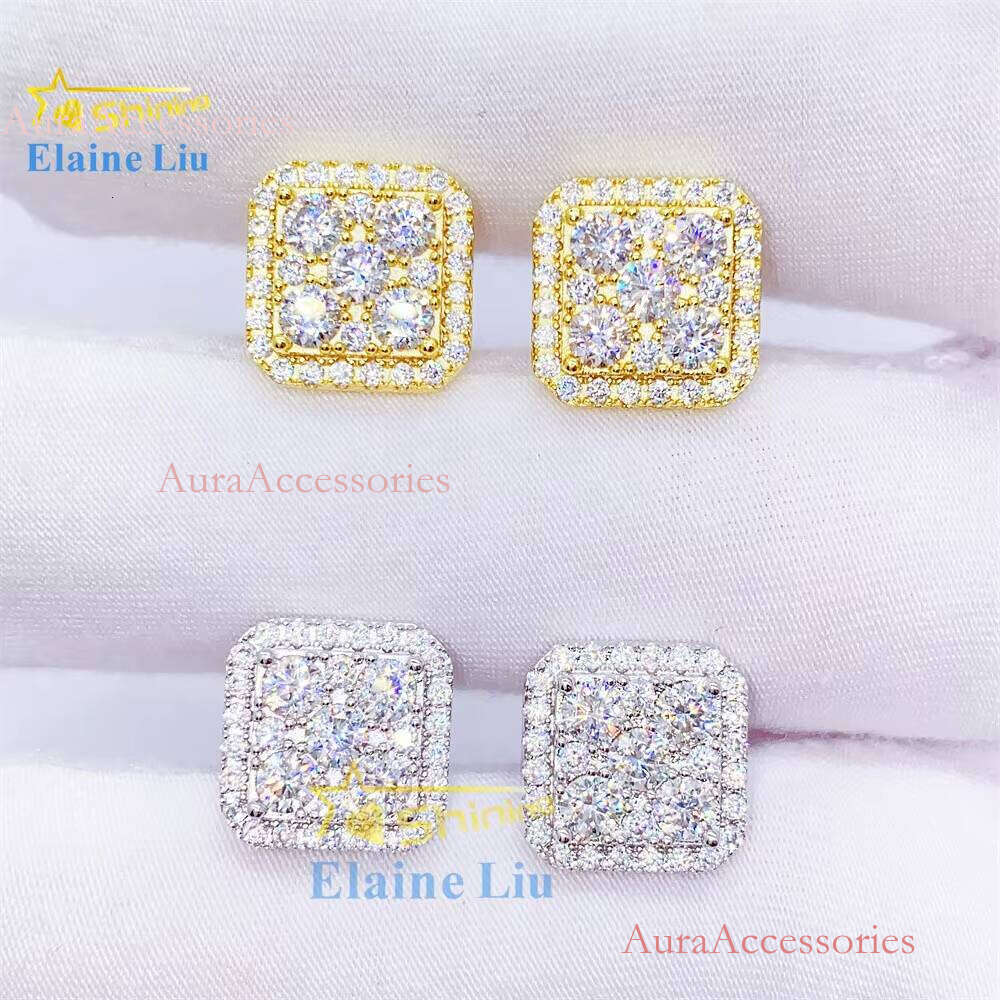 Manufacturer Direct Sterling Sier Vvs Moissanite Hip Hop Fine Iced Out Jewelry Earrings for Men