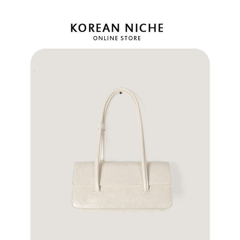 Women's New Korean Version Of Handbag With Niche Design, Oil Wax Leather Single Shoulder Underarm Bag, High-End Texture, Fashionable Portable Tot