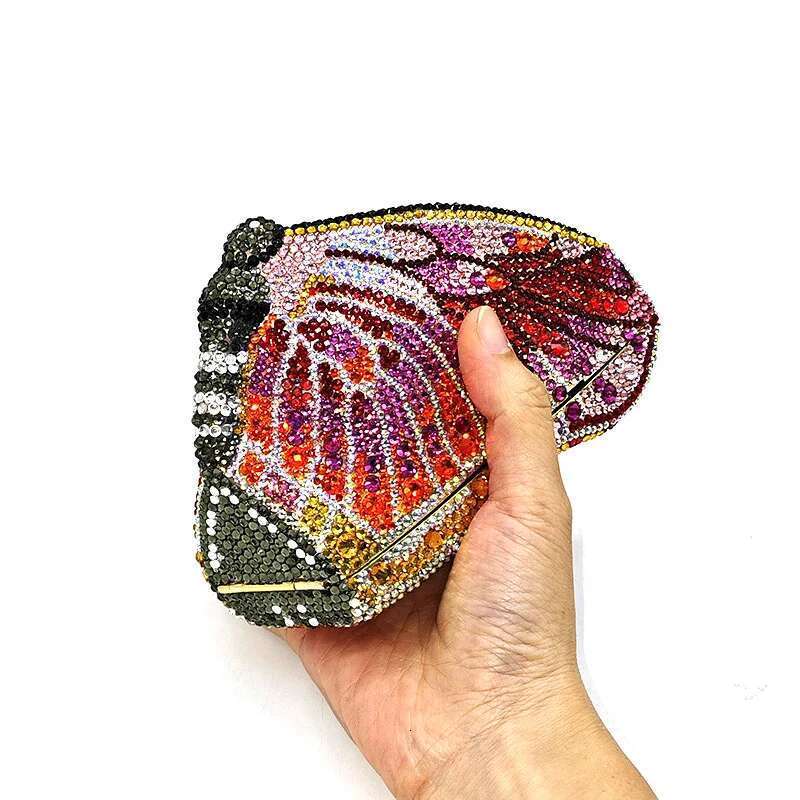 SIZE Elegant SMALL women evening party purses bridal wedding bag vintage butterfly crystal clutches bags