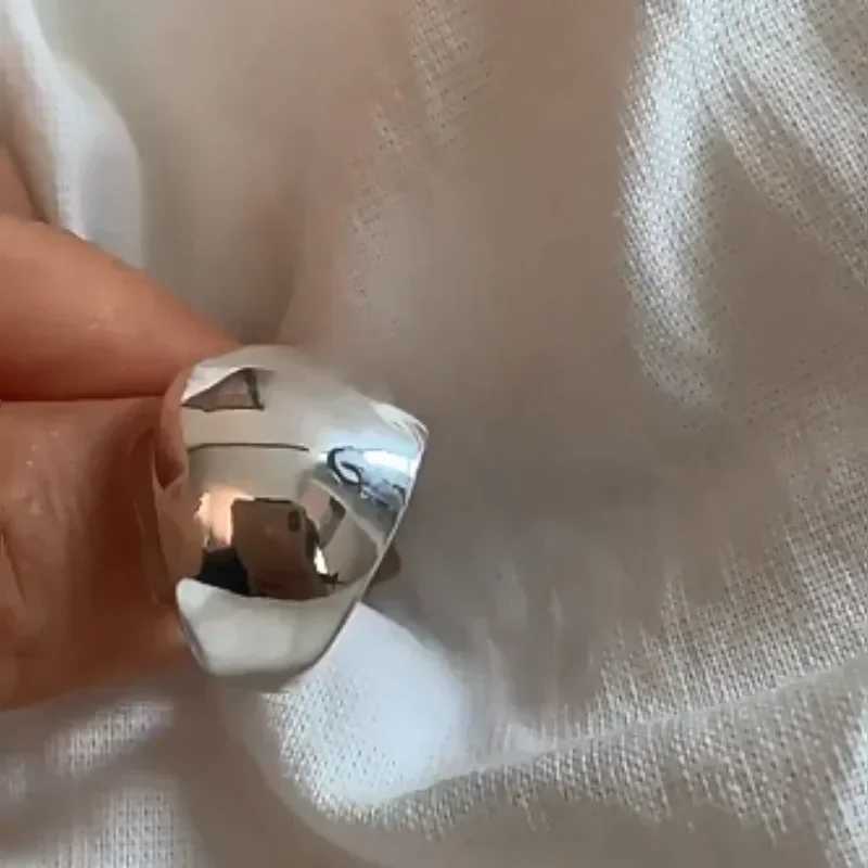 925 Sterling Silver Smooth Ring for Women Gift Personality Punk Creative Adjustable Minimalism Jewelry DropshippingXJ250514