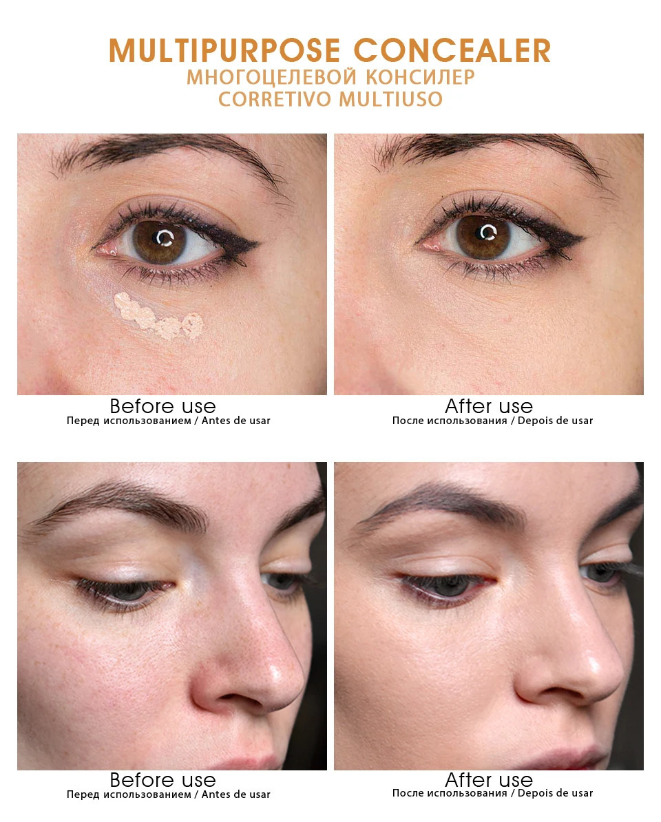 IMAGIC Eye Concealer Base 6 Colors Full Coverage Suit for All Color Skin Face / Eye Makeup Liquid Concealer 250512