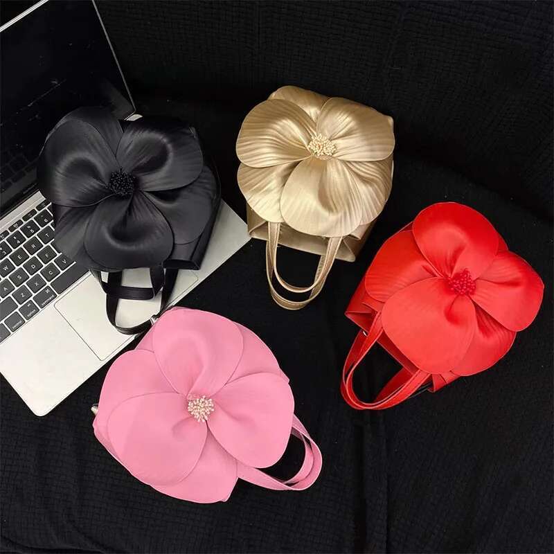 JIOMAY Bucket Purse Flower French Mini Tote Designer Handbags Drawstring Makeup Bag High Quality Temperament
