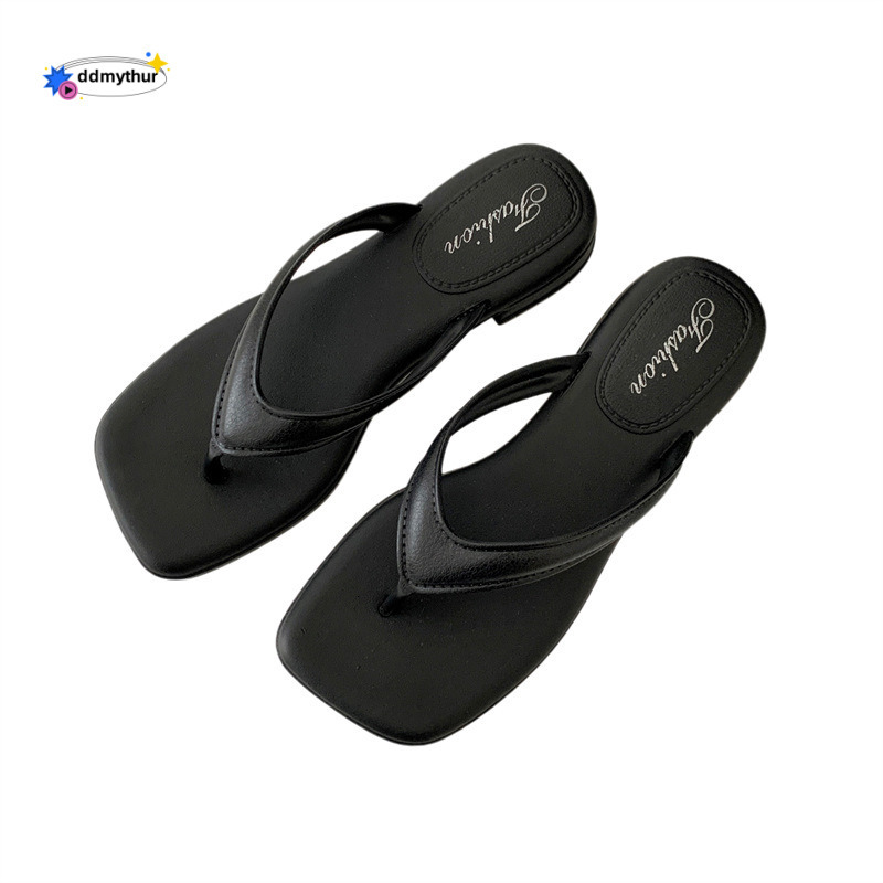 Net infrared slippers for women in summer, fashionable versatile, flat bottomed, toe clamped, low heel beach sandals, ins, simple and trendy ddmythur